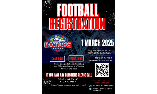 2025 FALL FOOTBALL REGISTRATION OPENS 3/1/25!!!